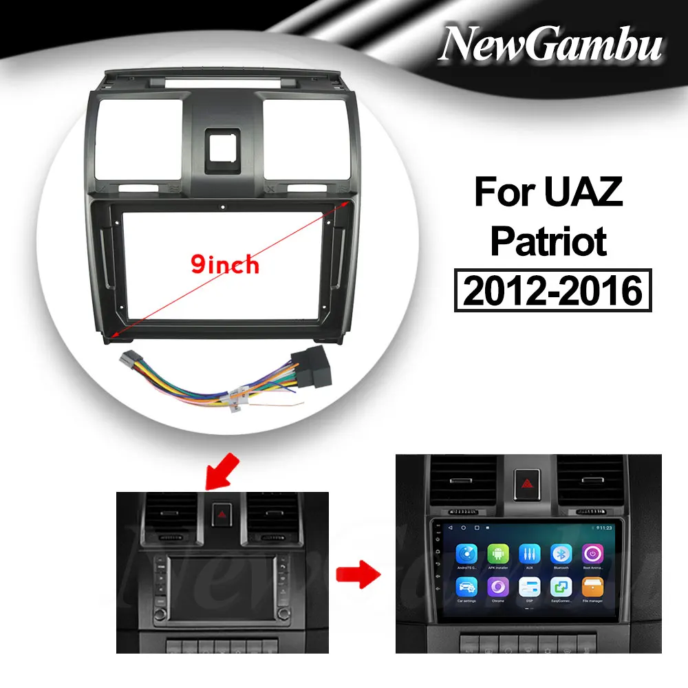 9 inch For UAZ Patriot 2012 2013 2014 2015 2016 Car DVD Frame Audio Adaptor Dash Trim kit Facia Panel Radio Player screen 2 Din
9 inch For UAZ Patriot 2012 2013 2014 2015 2016 Car DVD Frame Audio Adaptor Dash Trim kit Facia Panel Radio Player screen 2 Din