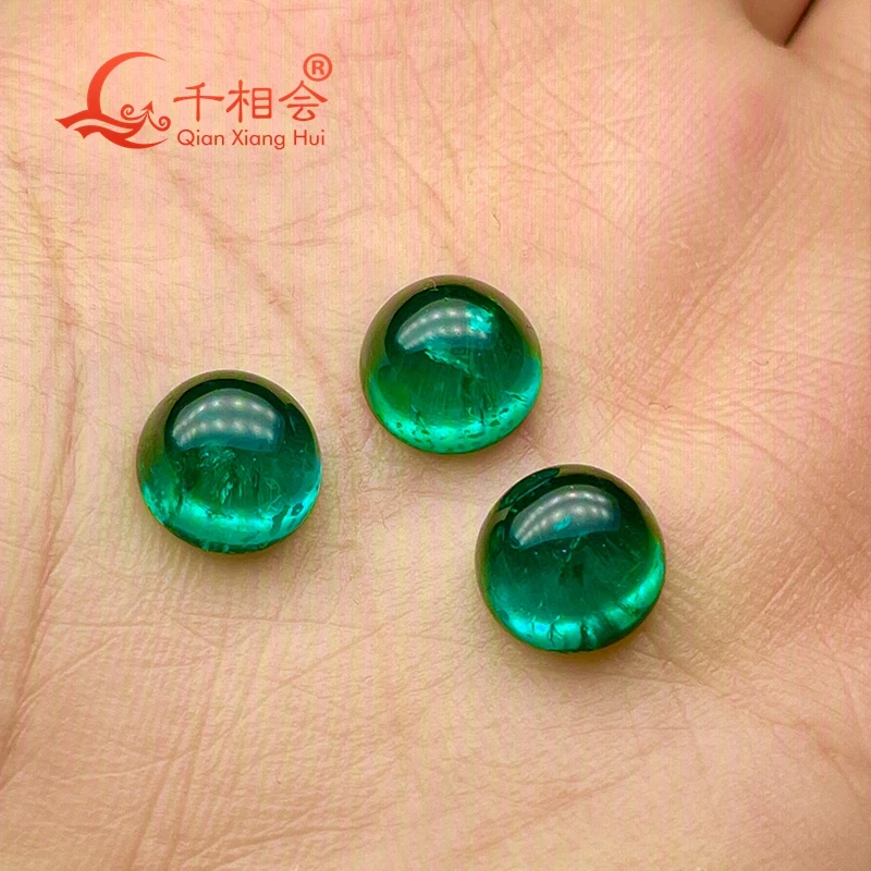 8mm 10mm Emerald Green round Flat Back Cabochon Grown Hydrothermal Loose Gem Stone with Minor Cracks Inclusions
8mm 10mm Emerald Green round Flat Back Cabochon Grown Hydrothermal Loose Gem Stone with Minor Cracks Inclusions