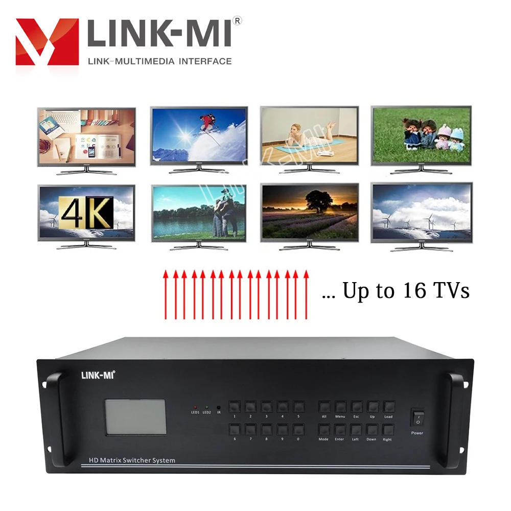 LINK-MI 16X16 HDMI матрица Гибридный коммутатор Системы 4K @ 30 Гц, VGA, HDMI, DVI sdi-входами дополнительный TPC/IP RS232 дистанционный переключатель сплиттер
LINK-MI 16X16 HDMI матрица Гибридный коммутатор Системы 4K @ 30 Гц, VGA, HDMI, DVI sdi-входами дополнительный TPC/IP RS232 дистанционный переключатель сплиттер