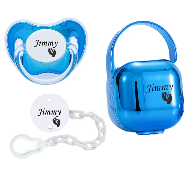 MIYOCAR personalized silver Metallic bling pacifier clip and pacifier box set BPA free dummy Luxury baby shower gift
MIYOCAR personalized silver Metallic bling pacifier clip and pacifier box set BPA free dummy Luxury baby shower gift