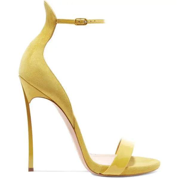 Yellow suede stiletto sandals leather buckle sandals cover heel summer simple elegant high heels dress sandals plus size 43
Yellow suede stiletto sandals leather buckle sandals cover heel summer simple elegant high heels dress sandals plus size 43