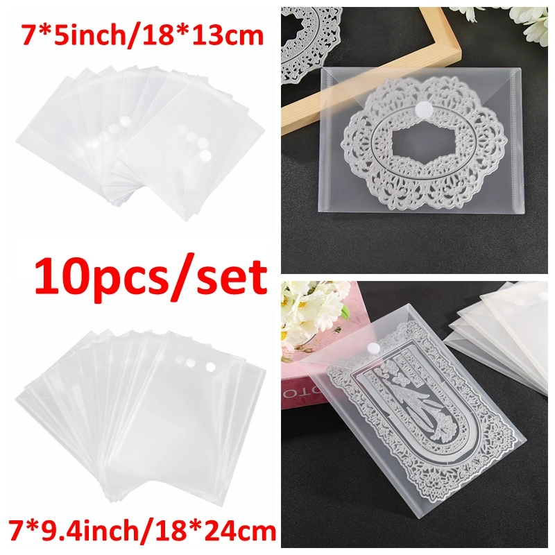 10pcs/set 15*13cm /18*24cm Transparent Plastic Folder Bags With Fastener For Storing Cutting Dies Stamps Embossing Template
10pcs/set 15*13cm /18*24cm Transparent Plastic Folder Bags With Fastener For Storing Cutting Dies Stamps Embossing Template