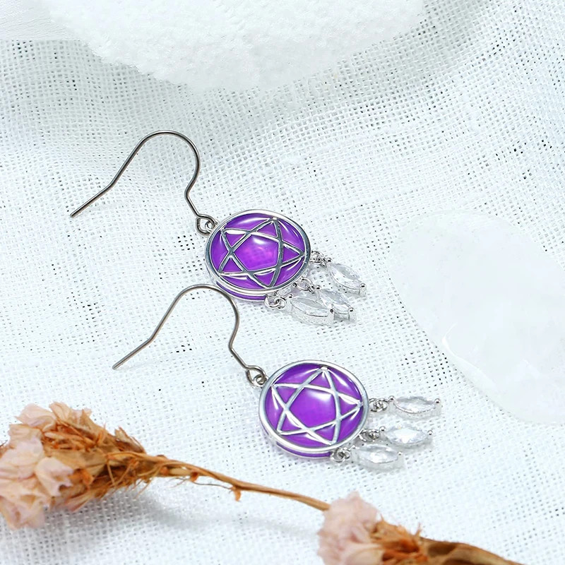 BOHO Fashion Drop Earring Transparent Enamel Earring Pure Titanium for Women Girls Sensitive Ear Purple Dream Catcher Tassel
BOHO Fashion Drop Earring Transparent Enamel Earring Pure Titanium for Women Girls Sensitive Ear Purple Dream Catcher Tassel