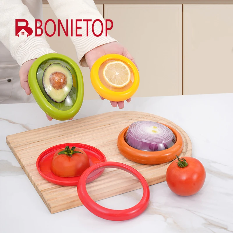 BONIETOP-caja transparente sellada para frutas y verduras, caja de almacenamiento de aguacate, limón, tomate, caja de refrigeración de alimentos para cocina
