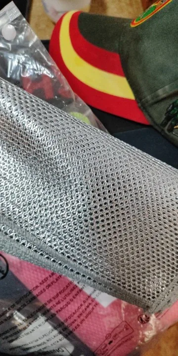 20/5pcs Thickened Steel Wire Cleaning Cloth Non-Scratch Double-layer Iron Microfiber Mesh Dishrag Washing Pot Rags Kitchen Towel photo review