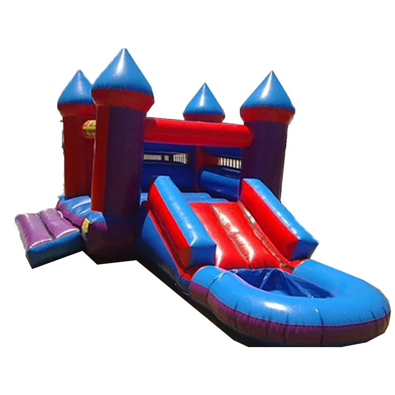 Small Inflatable Slide With Pool And Bounce Combination, Inflatable Fence, Inflatable Jumping Castle, Suitable For Outdoor Play