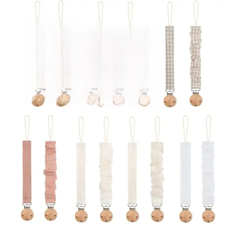 Chaîne tétine élégante QX2D pour bébé 2pcs nourrissons apaisant corde lanière