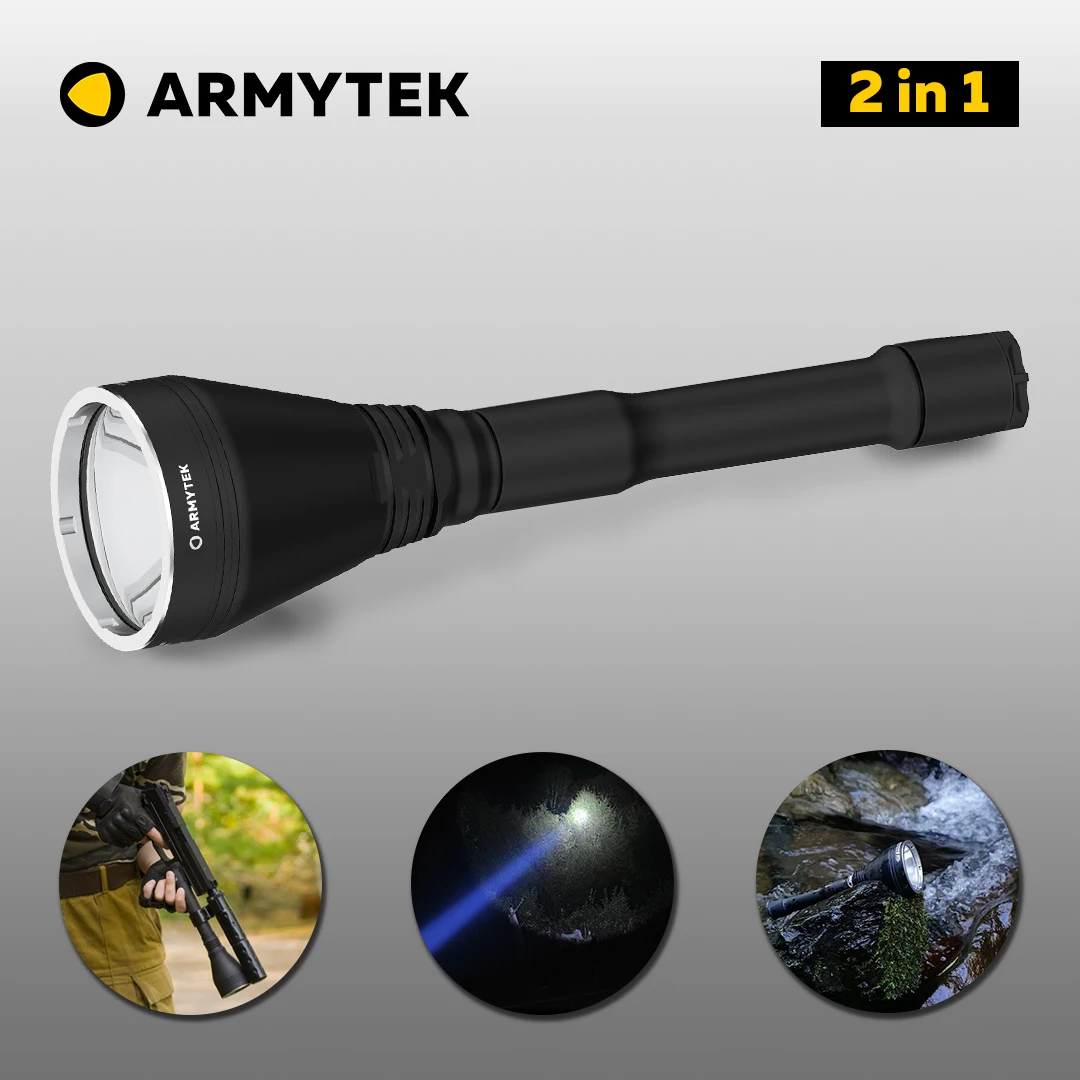 Proiettore LED Armytek Barracuda 1150 / 1070 lumen (F03203SW / F03203SC) torcia a lunga distanza 775 metri