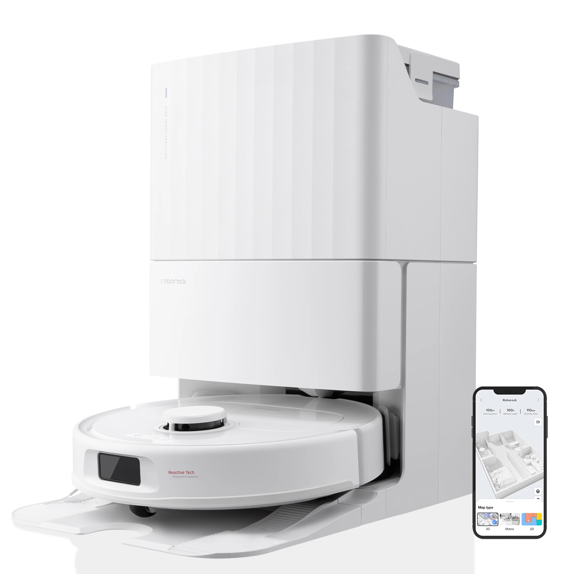 [Gebraucht, 90 % neuwertig] roborock Qrevo S Saug- und Wischroboter mit automatischer Trocknung, 7000 Pa Saugkraft, Selbstentleerung und nachfüllbarem Tank, 10 mm rotierendes Wischsystem mit 200 U/min