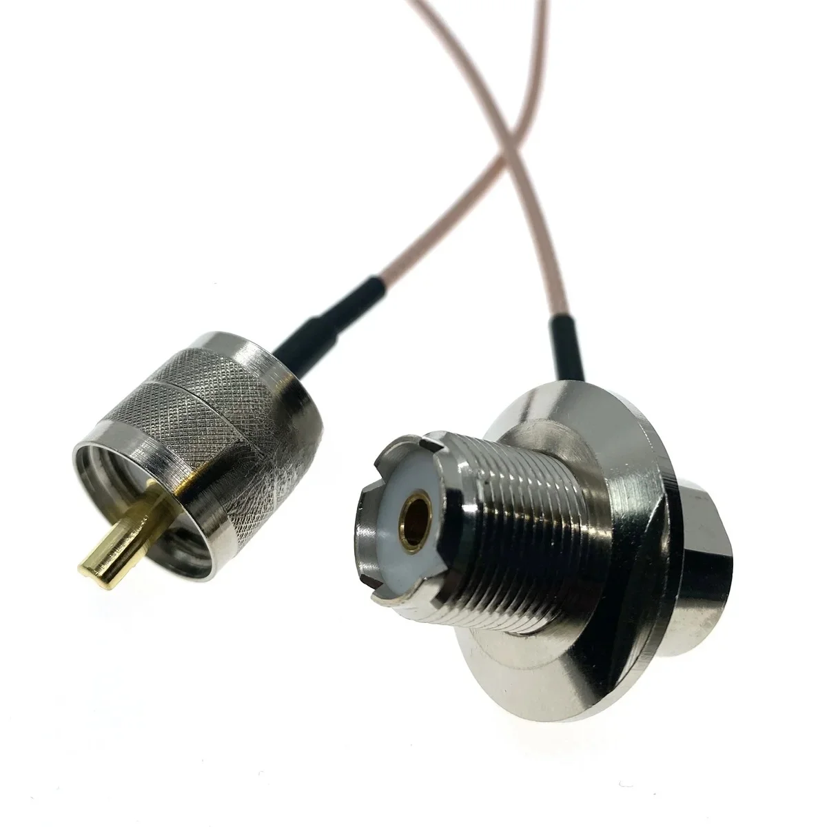 RG316 PL-259 tak-239 UHF męskie do żeńskiego UHF złącze kątowe 50Ohm niska strata kabel RF Coax — zdjęcie 2