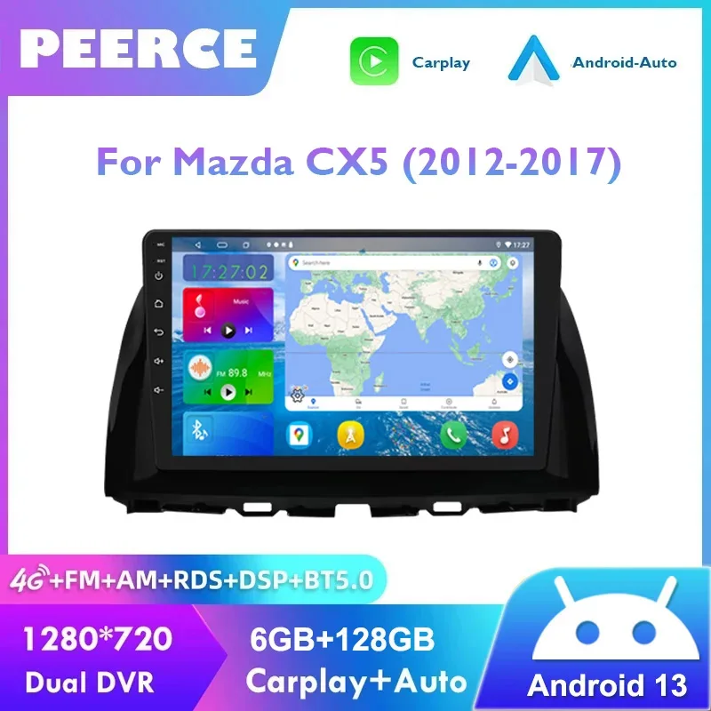

Автомагнитола PEERCE Android для Mazda CX5 CX-5 CX 5 2012-2017, автомобильный мультимедийный видеоплеер, Авторадио с экраном CarPlay