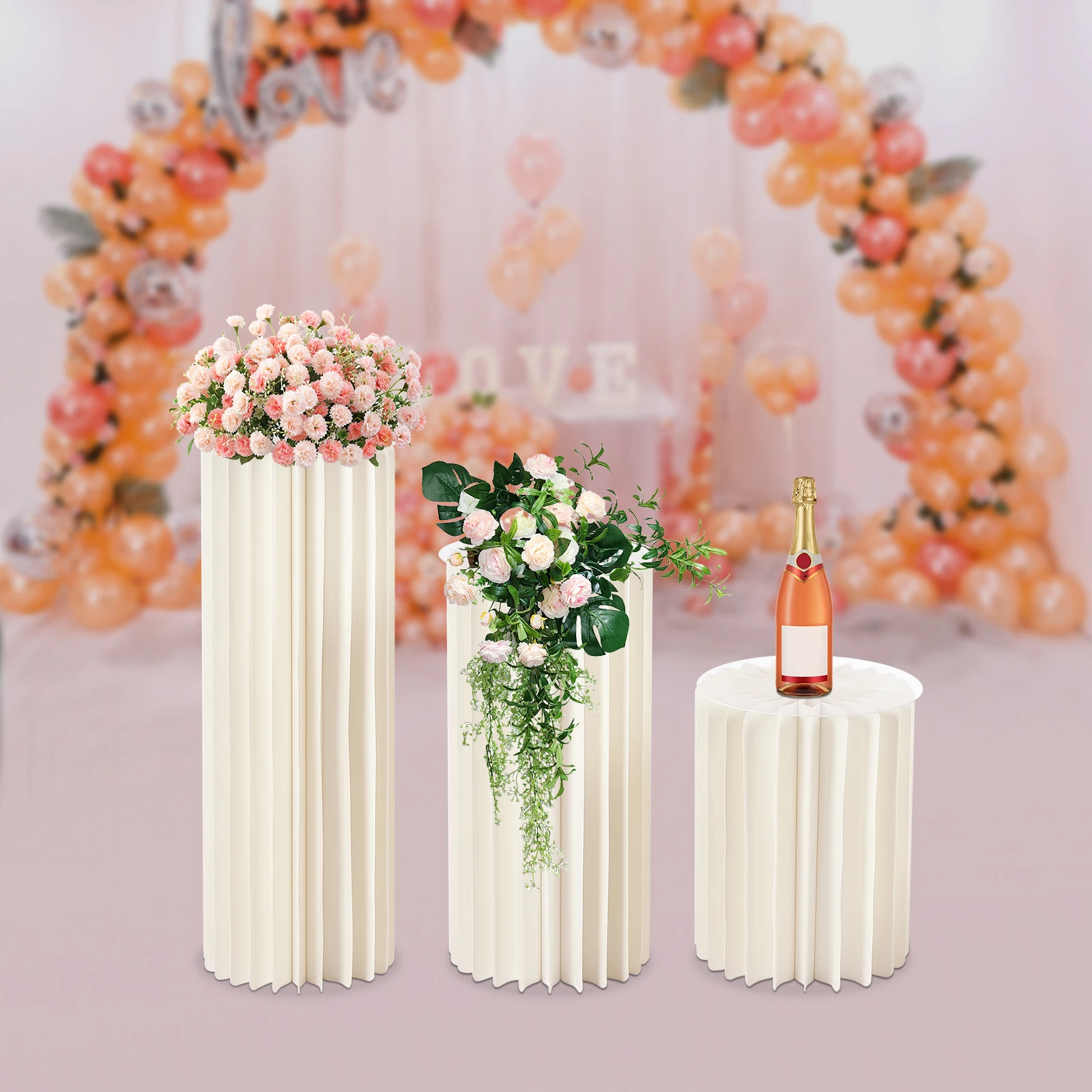 Wedding Centerpieces Cardboard Vases - Set of 3 Flower Vase Flowers Stand for Party Tables Decorations - Elegant Bulk Weddings