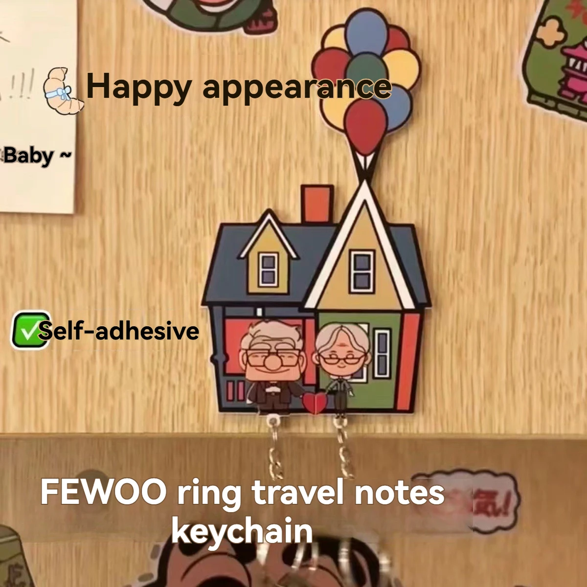 Crayon Shin chan-llavero de pareja de anime, pegatina acrílica de dibujos animados para refrigerador, decoración de puerta, colgante de llave antipérdida, regalo