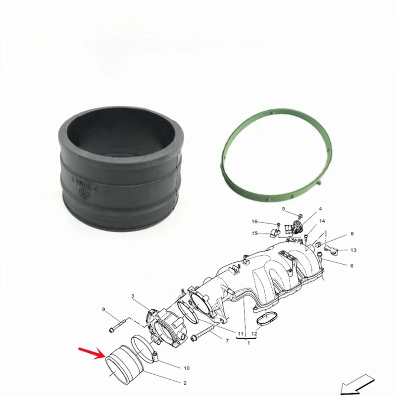 Collecteur d'admission Entretoise V6 Moteur Papillon D'air de Raccordement Tuyau Joint Pour Maserati Quattroporte M156 Ghibli M157 Levante M161
