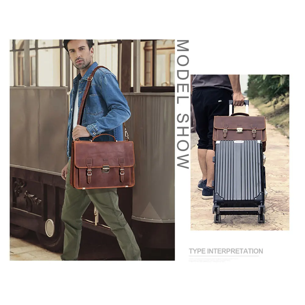 Sac à bandoulière en cuir véritable pour ordinateur portable, étui Bombs de luxe rétro, housse et sangle initiée, sac d\'affaires pour Macbook Air,