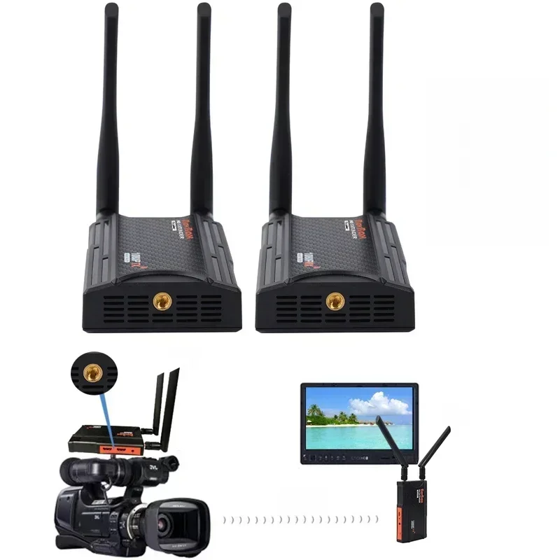 Przedłużacz HDMI 200 m Nadajnik bezprzewodowy Odbiornik Transmisja na żywo Udostępnij dla kamery wideo Kamera PC do monitora telewizora — zdjęcie 2