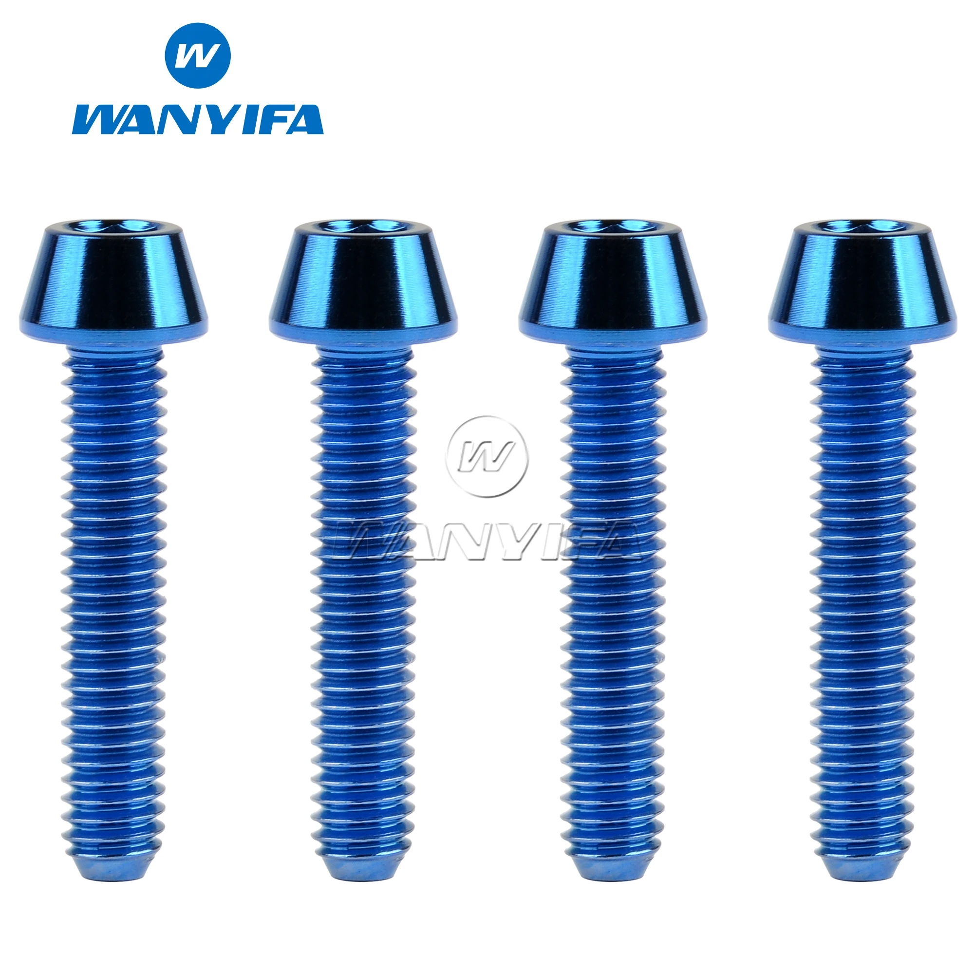 Wanyifa 4/10pcs Titanium Ti Bolts M4x8/10/12/15/20mm Tapered Head Hex Bicycle Bike Screw