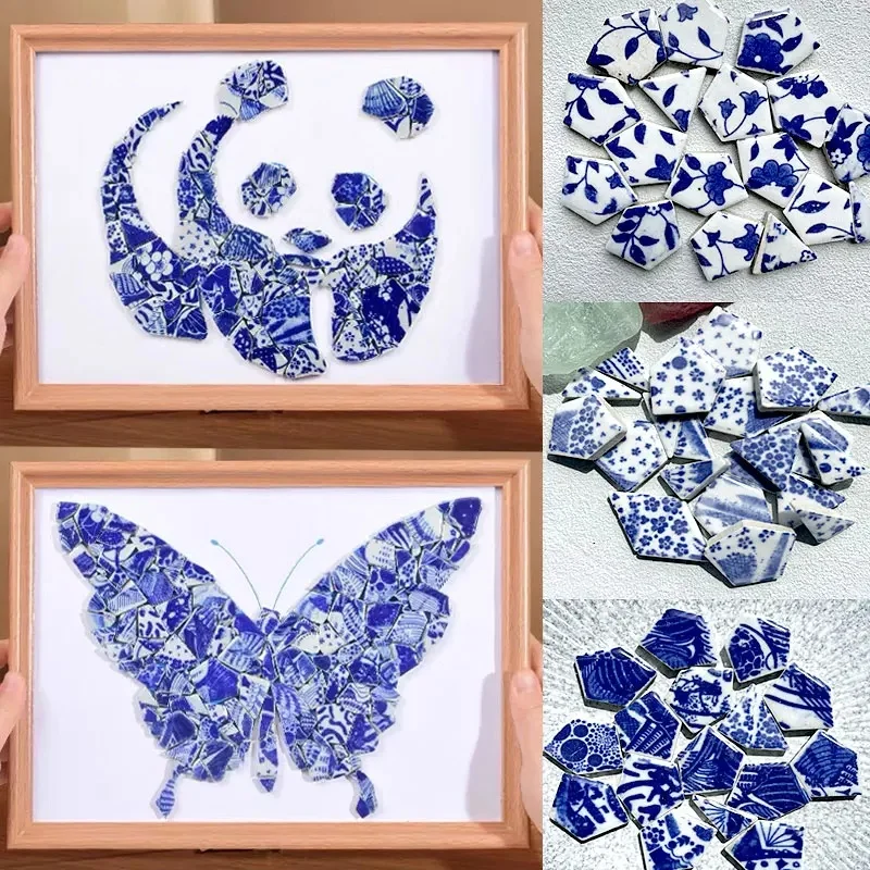 100g owalny ceramiczny płytki z mozaiką wielokolorowy mozaika DIY mozaika robienia kamieni do rzemiosła hobbystycznego dekoracja ścienna do domu arte — zdjęcie 2