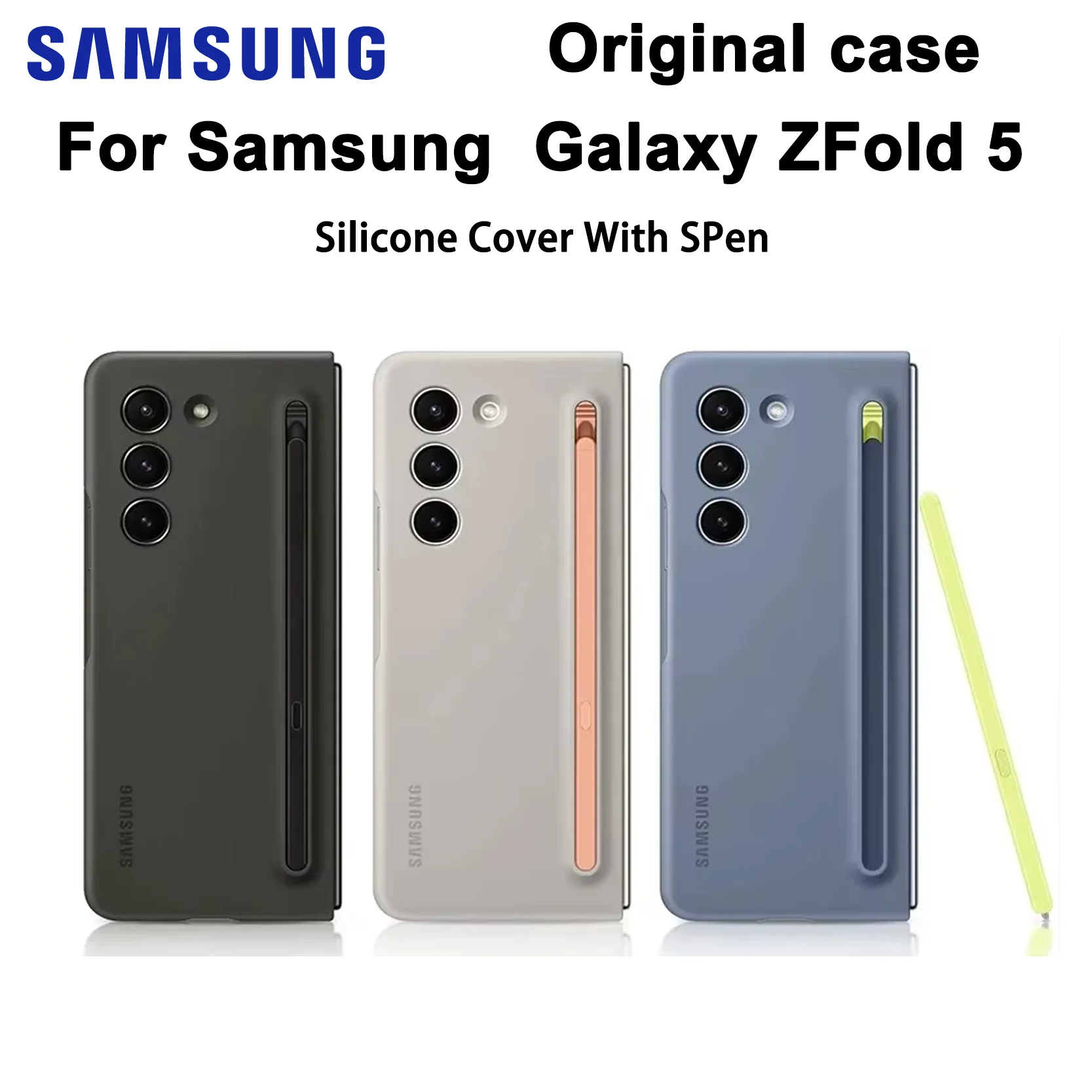 

Чехол Origina Samsung l для Galaxy Z Fold5 Slim S Pen, чехол для телефона с S Pen ZFold 5, силиконовый чехол со встроенным слотом для стилуса Spen