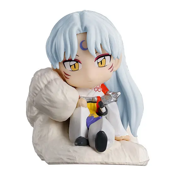 Inuyasha Anime Kagome Sesshoumaru Inu Yasha Shippou figura sentada productos originales figura pequeña cápsula juguetes regalo