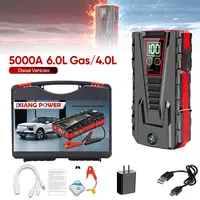 Arrancador de coches portátil de 5000A de pico, 12V, arrancador de batería de emergencia para automóvil, resistente al agua y al polvo, con linterna LED SOS.