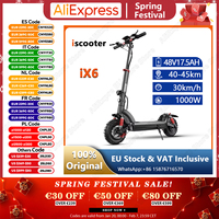 iScooter iX6 EScooters 1000W Powerful Motor 48V17.5Ah Battery NFC Start eScooter Multifunctional LCD Instrument Electric Scooter