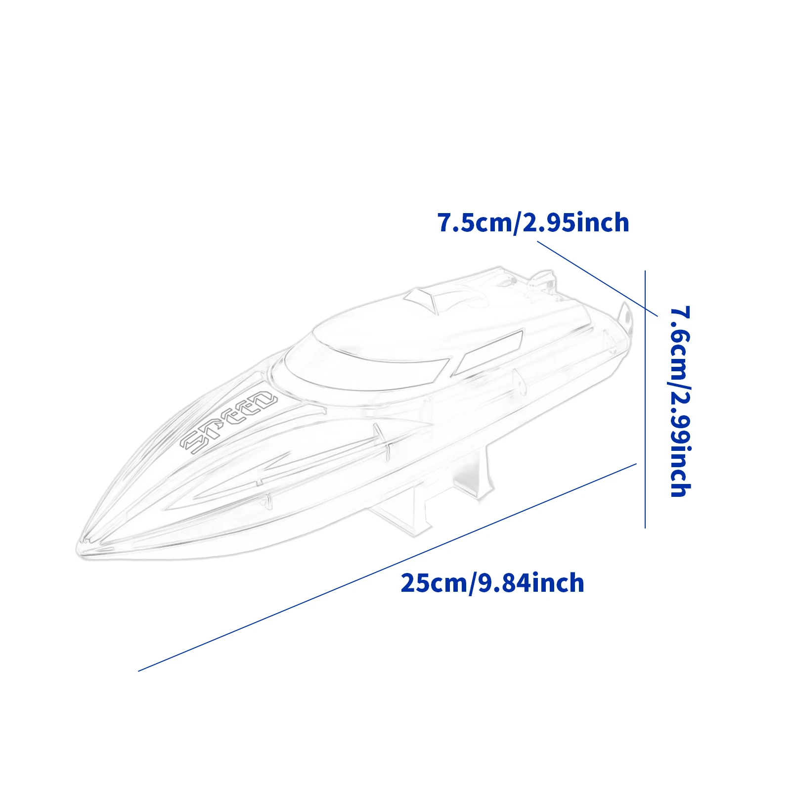 Speed RC Race Boat Hull Lighted Decorative Funny Toys for Park Birthday Racing Park Boat Water Run Fast RC Boat Gift