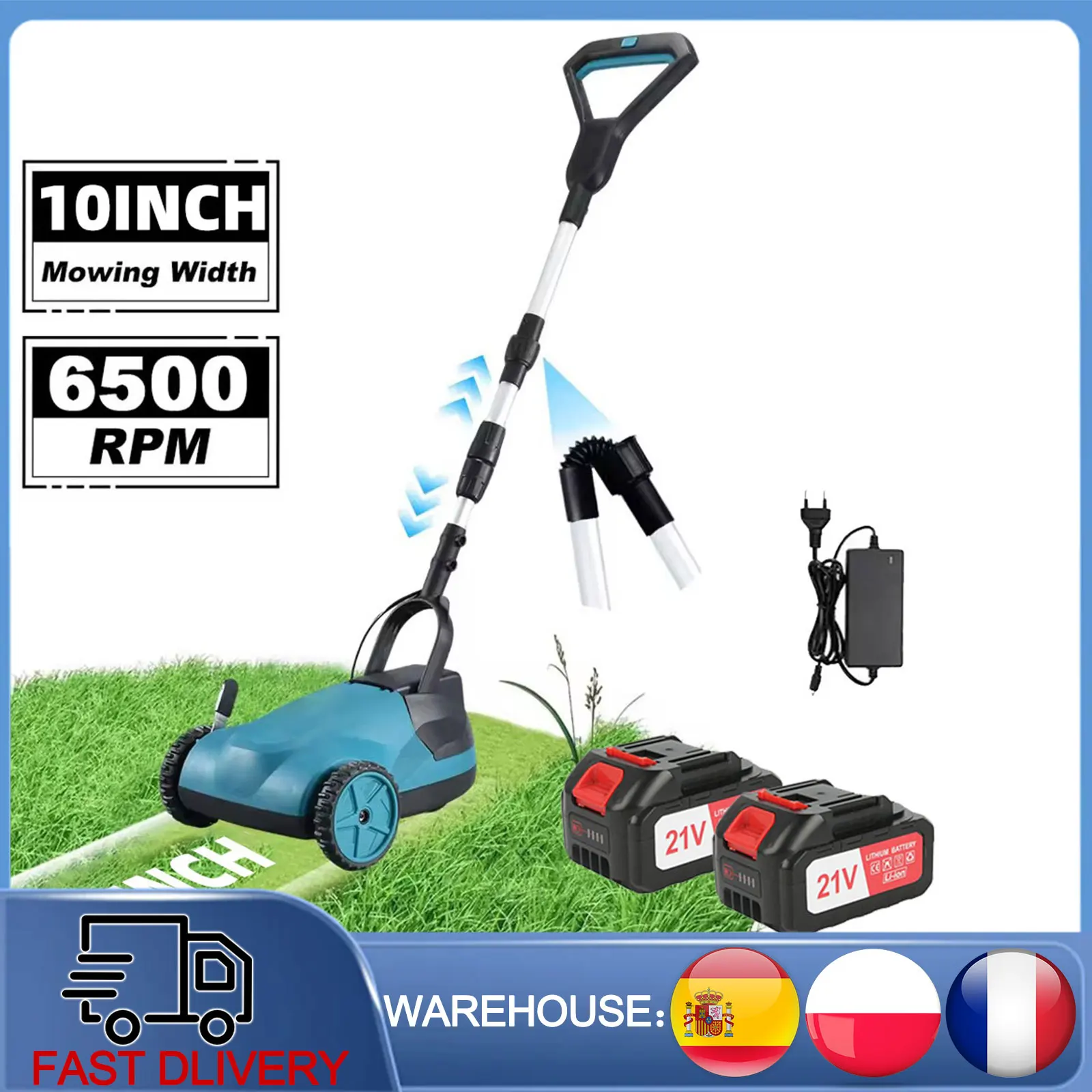Tondeuse à gazon sans fil HandyMower, tondeuse à main pliable, hauteur de coupe réglable multi-angles, pour tondre, tailler et embellir les espaces verts