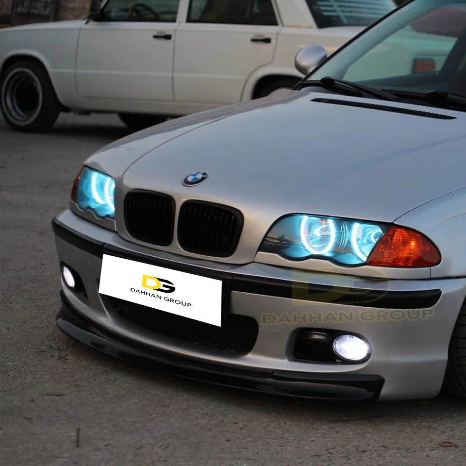 BM 3 Series E46 M Tech M Sport 1997 - 2006 CSL Style Front Splitter Lip Spoiler Wing Carbon Look or Piano Gloss Black Plastic