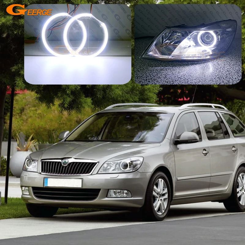 

For Skoda Octavia II MK2 A5 FL 2009 2010 2011 2012 2013 Excellent Ultra Bright COB Led Angel Eyes Kit Halo Rings