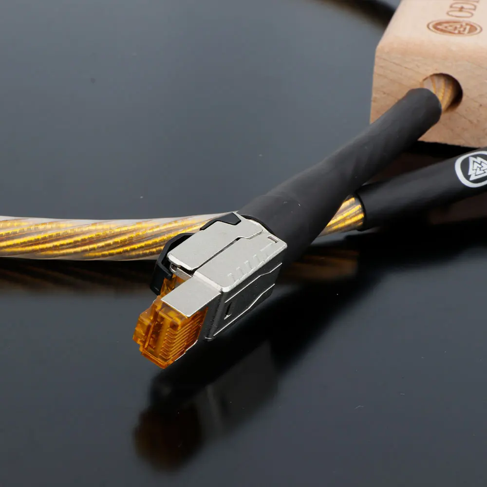 Hi-end Nordost Odin Gold/White Silver Plated Cat8 Ethernet Cable Speed Lan Cable RJ45 Network Connection Cable