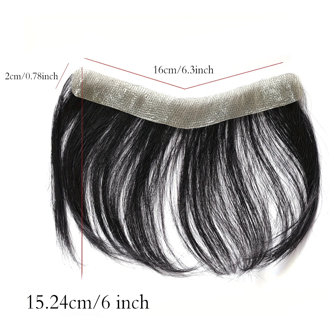 6 Inch Seamless Hairline Topper Natural Looking Forehead Fringe Invisible Edge Adhesive Hair Extension for Hairline Enhancer