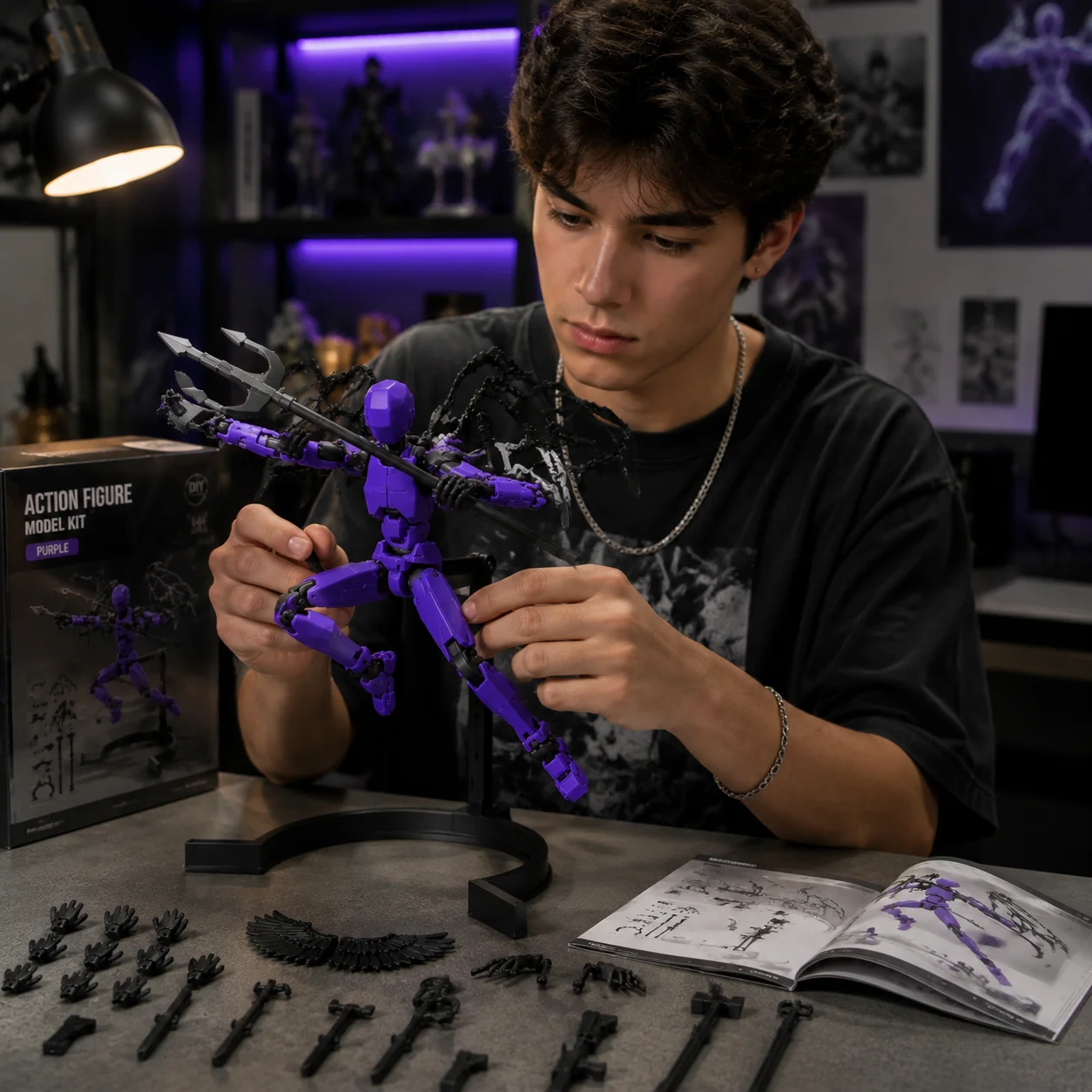 Action Figure Stand - マネキン 13 多関節可動変形ロボット 3D プリントマネキンモデルスタンドウィングアクセサリーアクションフィギュア子供のためのおもちゃ