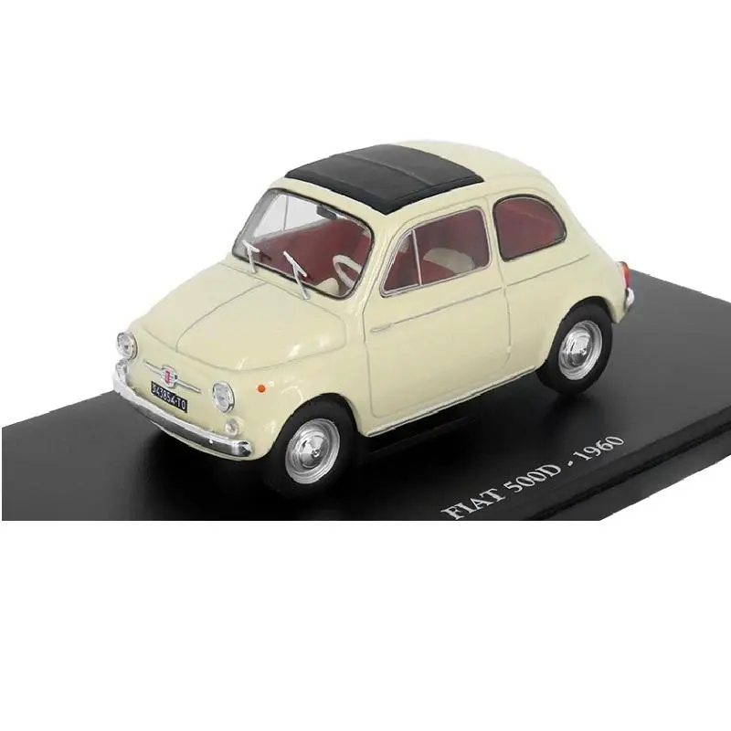 Salvat, Voiture italienne classique 500D 1960, Miniature moulé sous pression, Échelle 1:24, Collection Salvat Collection de nos voitures bien-aimées sans Facículo, Emballage blister et parfois vitrine, Peut être froissé, Base d'identification avec marque, modèle et année