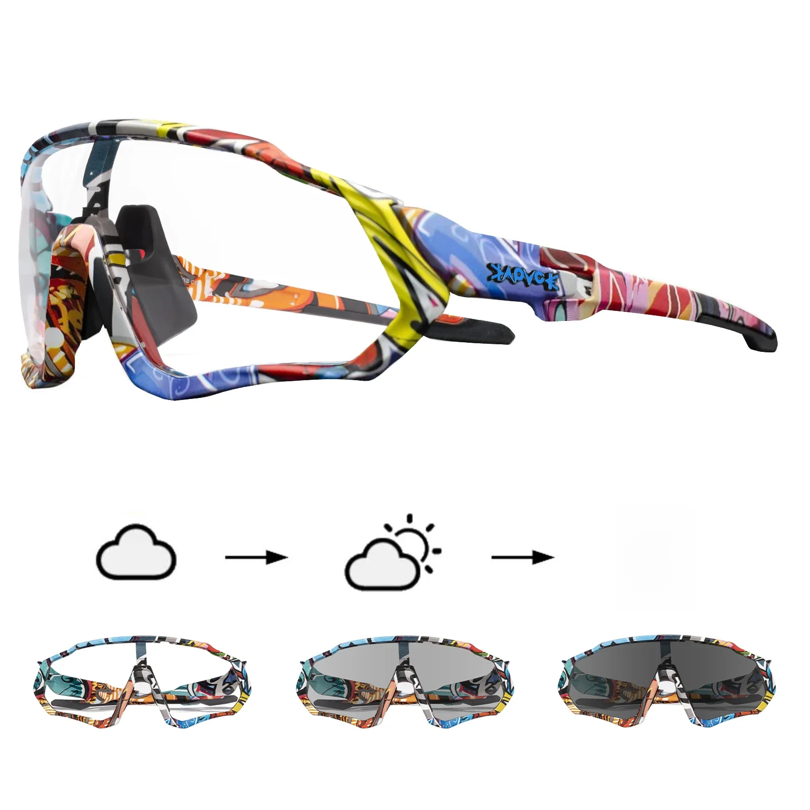 AliExpress kapvoe Kapvoe Photochromic Cycling Sunglasses Men Women Road Mtb Mountain Bike Bicycle Glasses Cycling Glasses Sport running Eyewear