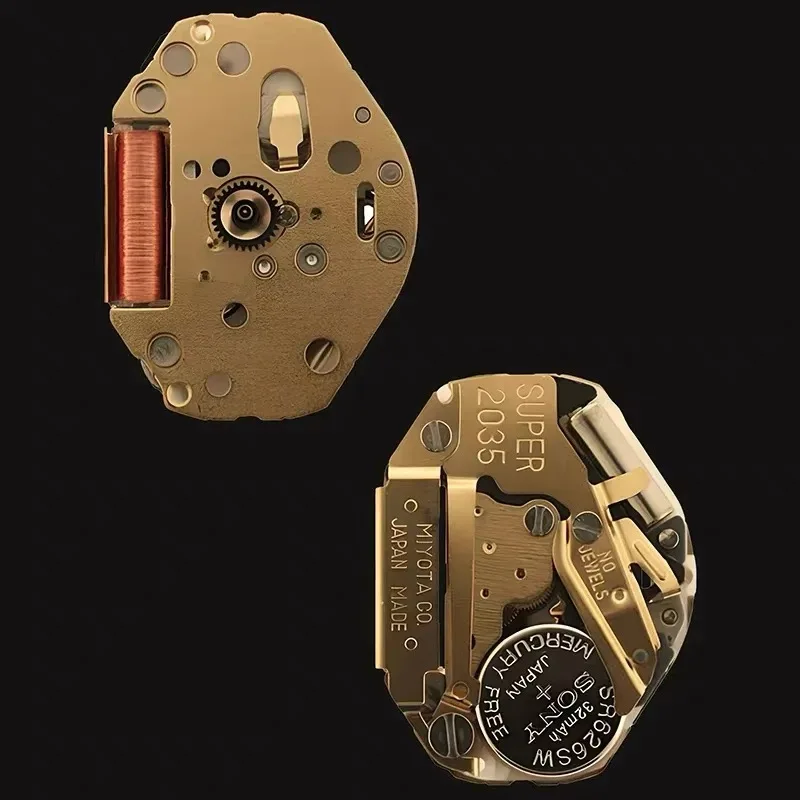 Miyota Caliber 2035 Quartz Movement—Three-Hand, No-Date Model; Suitable for Repair or Parts Replacement