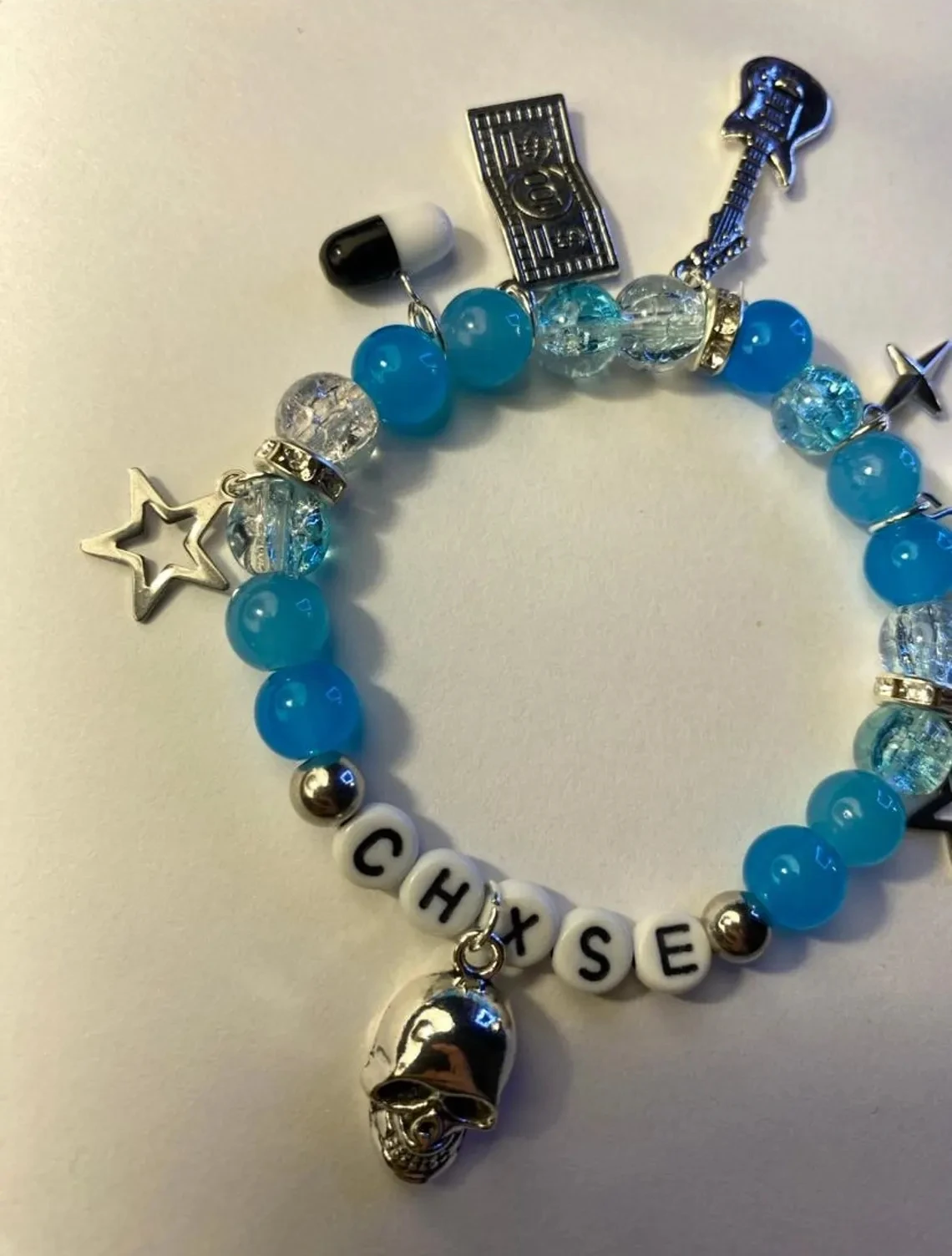 Handmade chase Atlantic chxse bracelet|inspired by beauty in death|y2k  charms Billie eilish Taylor swift the Weeknd love gift