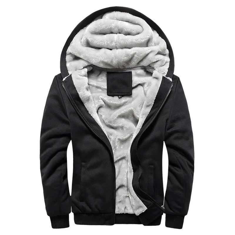 2021 nowych mężczyzna bluzy zimowy gruby ciepły polar zamek mężczyźni bluzy płaszcz Sportwear mężczyzna Streetwear bluzy bluzy mężczyzn 4XL 5XL — zdjęcie 2
