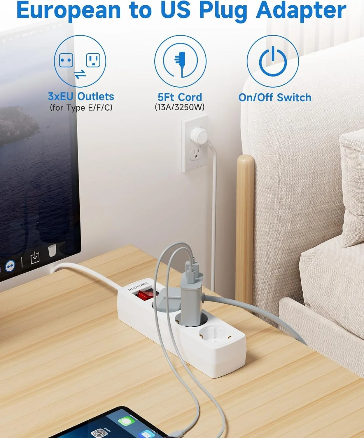 2/3/5Meters cord EU plug power strip EU extension electric cord for Russia Korea Europe power strips 3 4 5 way AC outlets