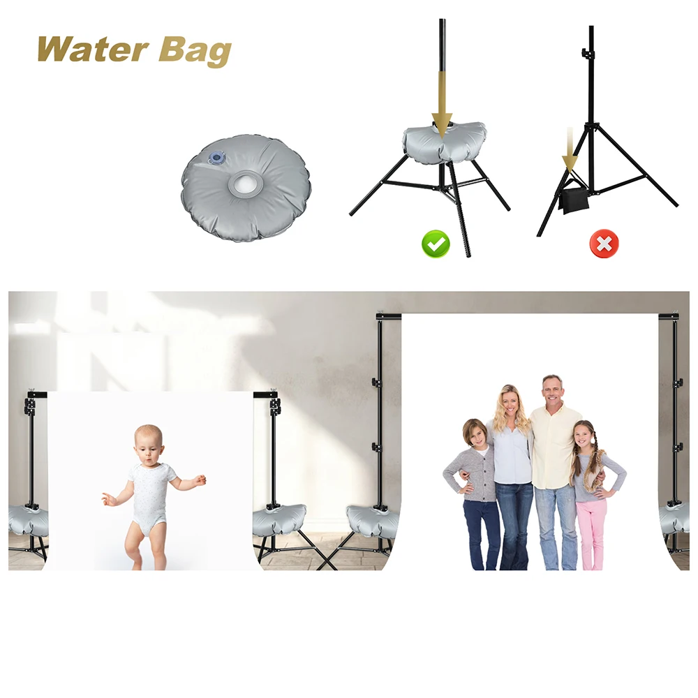 Lightdow-Base de contrapeso, Bolsa de inyección de agua para estudio de fotografía, pata cruzada, bolsa de agua S para soportes de luz, soporte de brazo, trípode