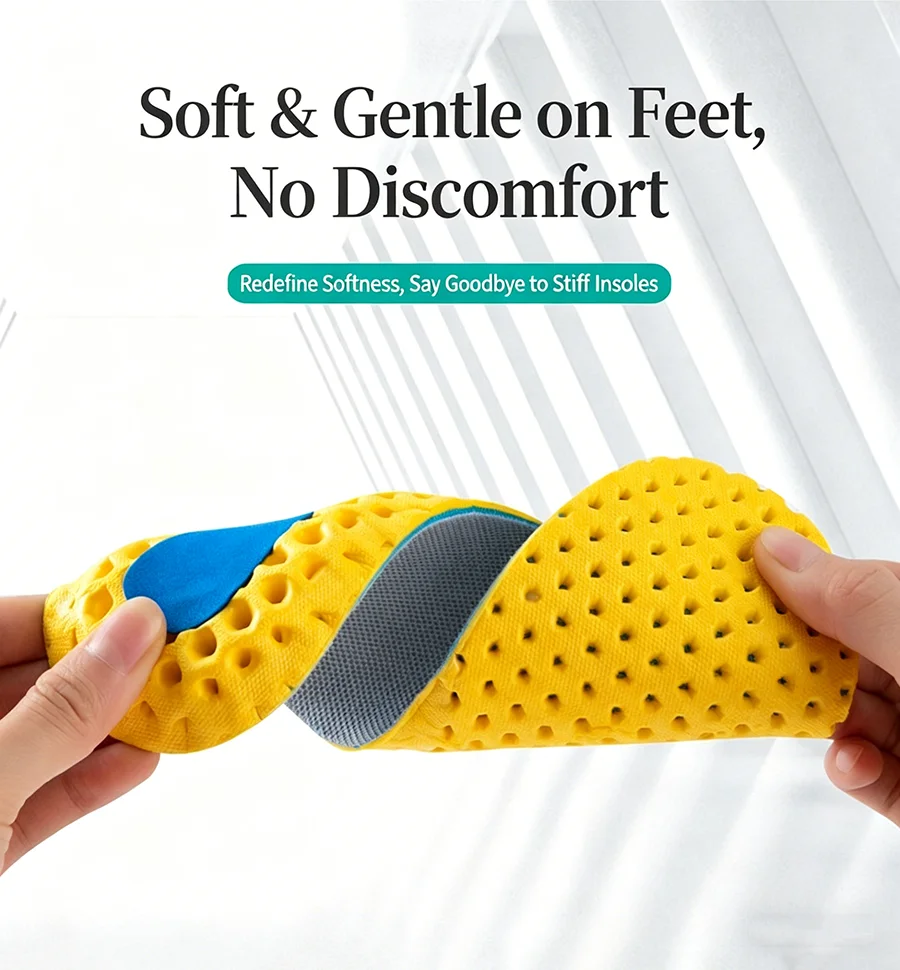 Memory Foam Insoles For Shoes Sole Mesh Deodorant Breathable Cushion Running Insoles For Feet Man Women Orthopedic Insoles