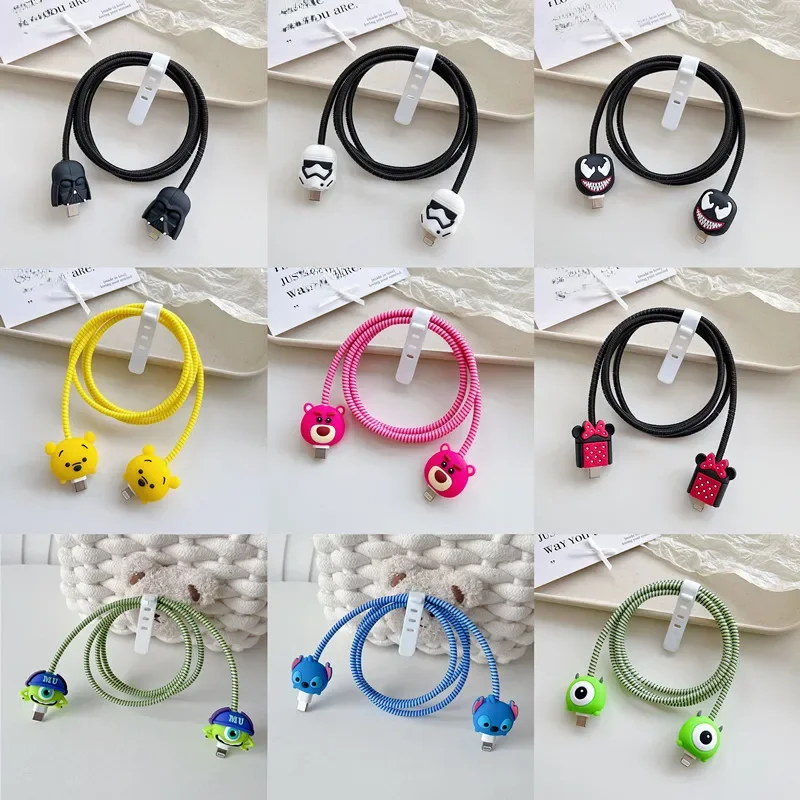 Cartoon Cable Protector For Iphone 15 14 13 12 Wrap Cable Winder For iPhone Samsung Data Cable Data Line Winder Protective — zdjęcie 2