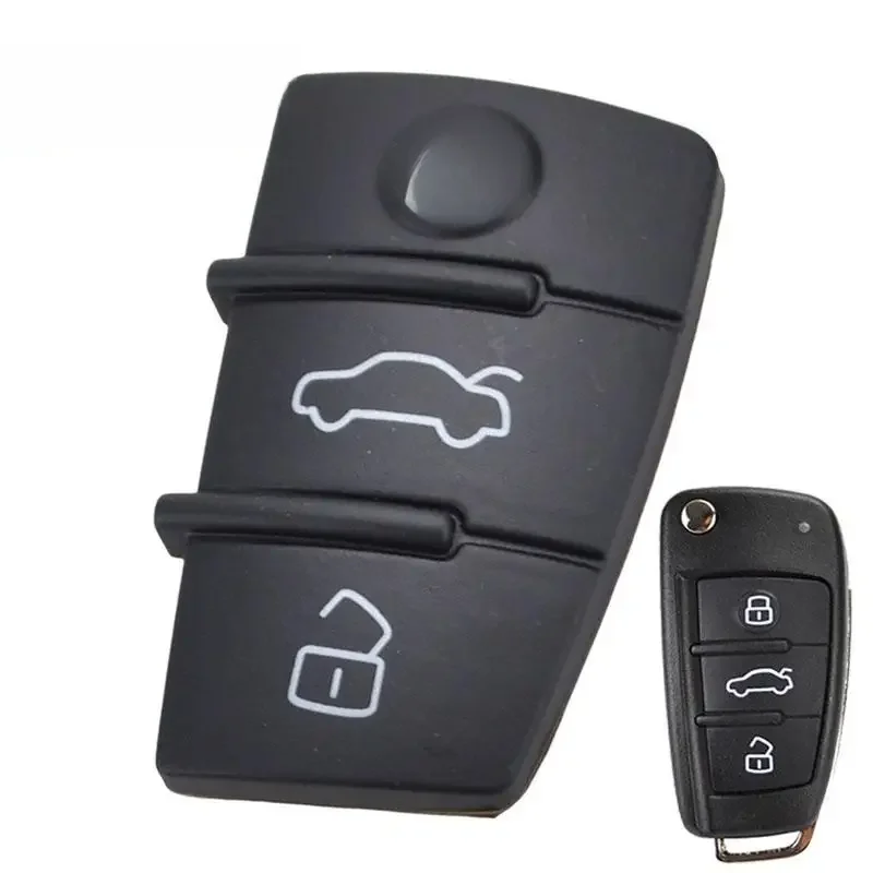 Pavé de clé de remplacement à 3 boutons, coque de clé à distance en caoutchouc pour Audi A1 S1 A3 A4 A5 A6 A8 Q5 Q7 TT RS