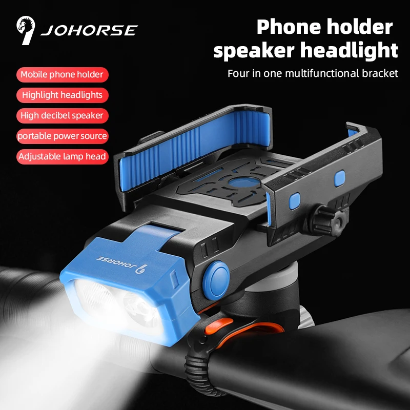 

Bicycle Cell Phone Holder 4-In-1 Bike Multifunctional Bracket with Bicycles Electronic Bell Bikes Lights for iphone 16 Pro More