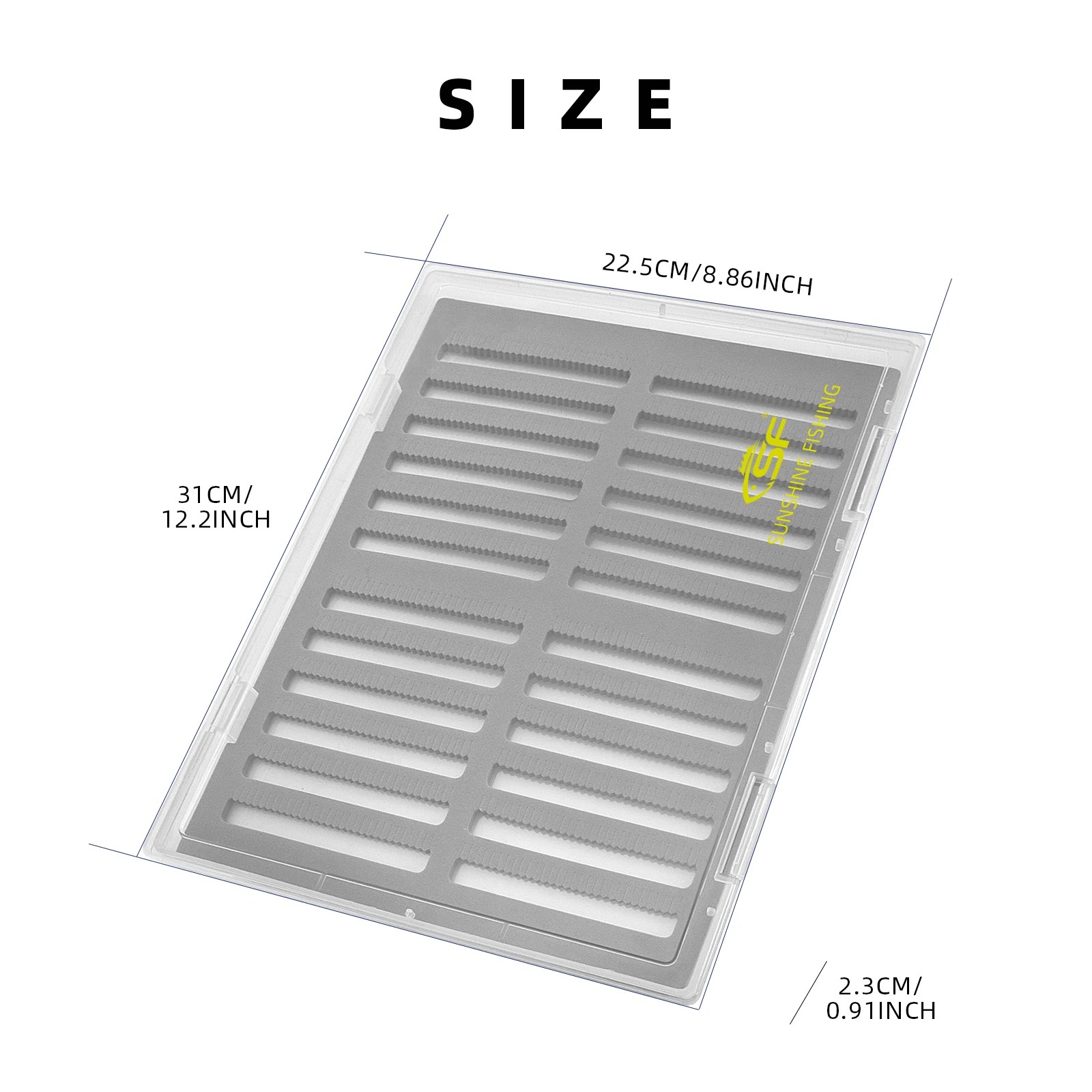 Caja de pesca de colección Extra grande SF A4 A5, caja de pesca con mosca transparente, espuma con hendidura de gran capacidad, cajas de aparejos de