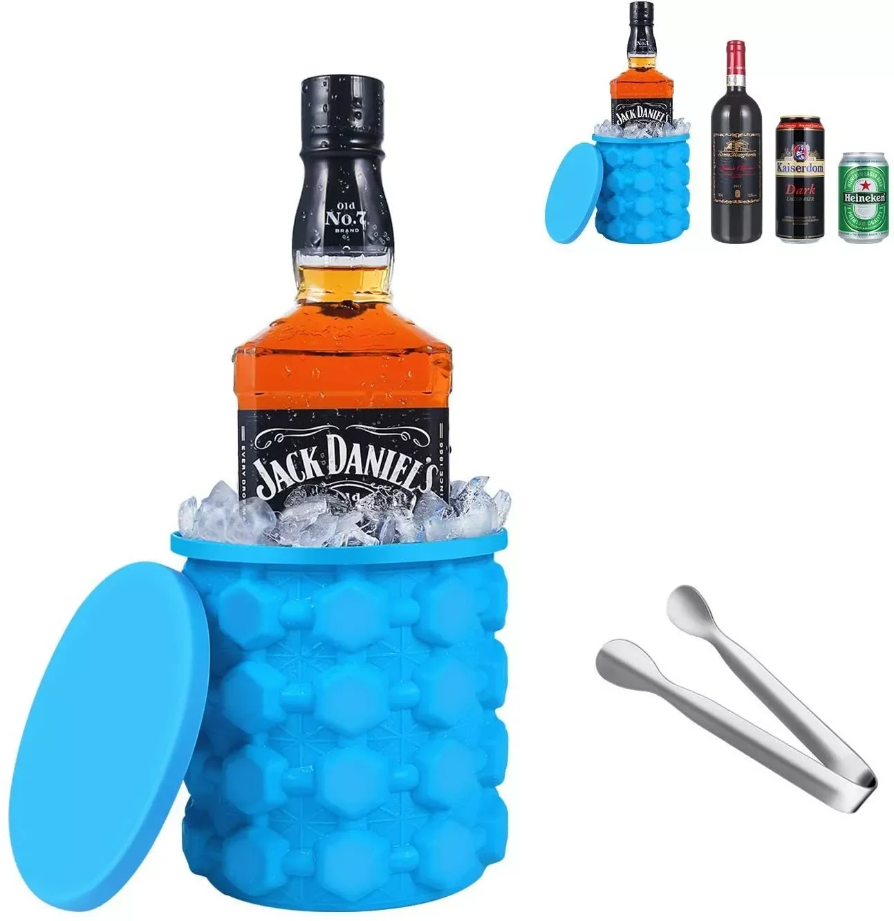 Silicone Ice Cube Magic Maker Revolutionary Space Saving Ice Genie Tray Bucket