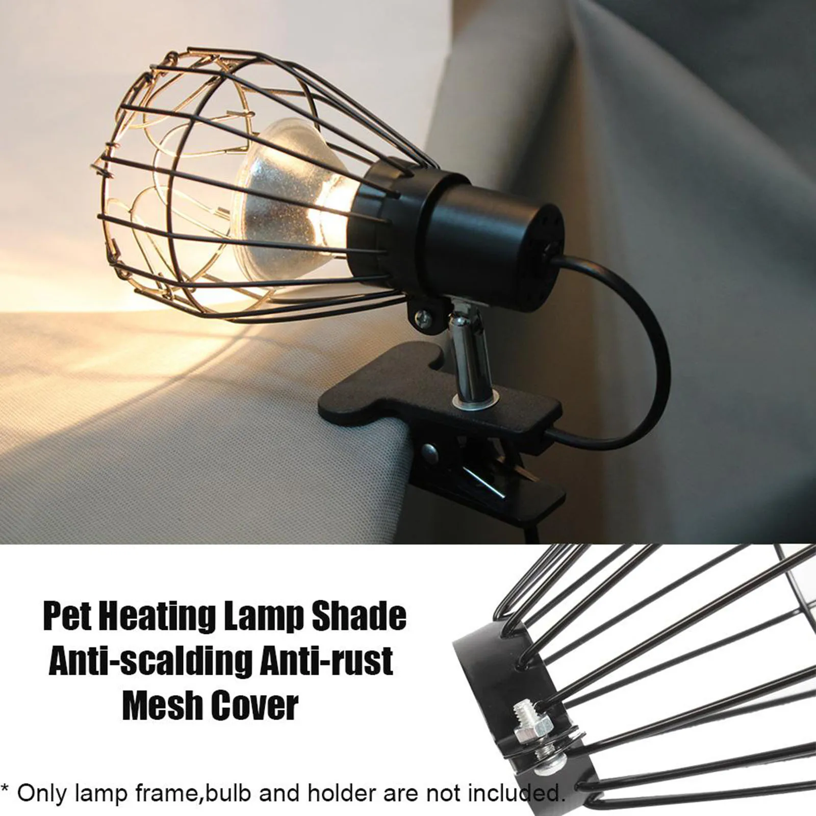 Reptile Heating Anti Scald Lampshade Heating Lamp Heater Guard for Light Bulb Pets Cage Bird Amphibians Supplies