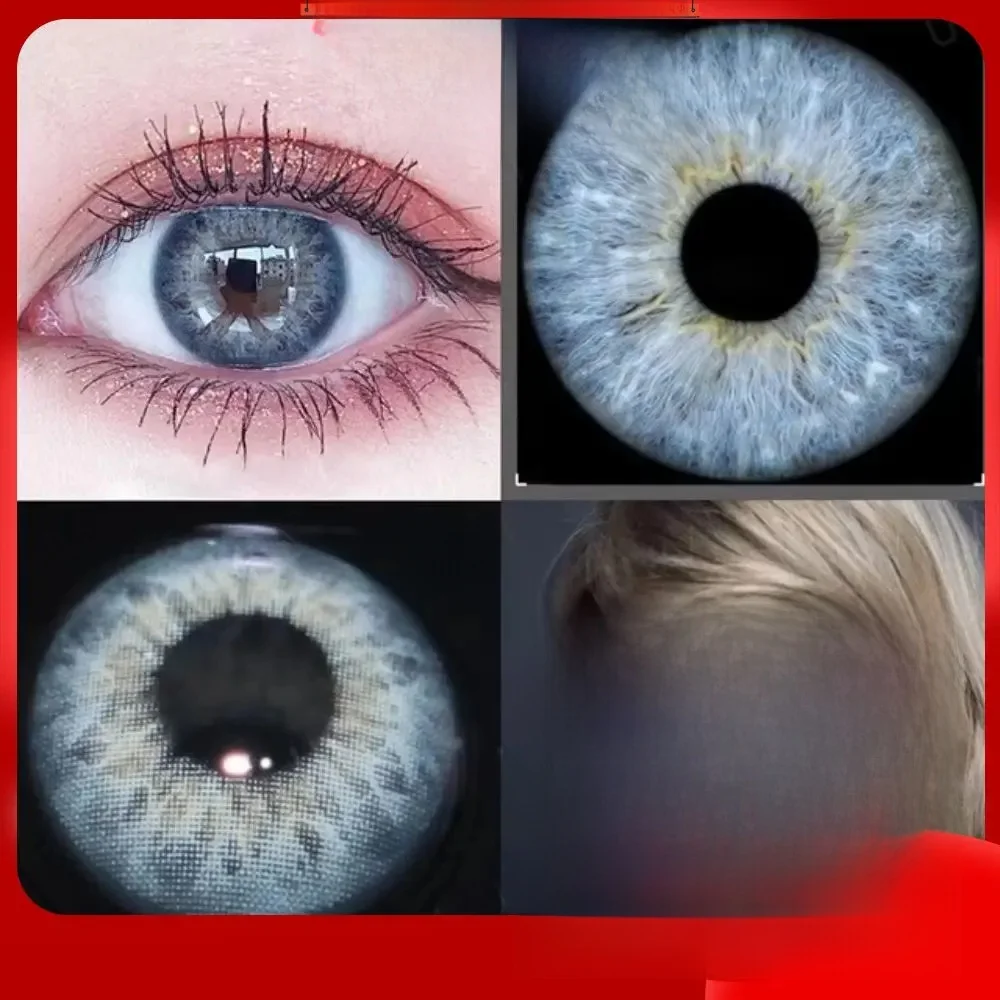 UYAAI 1 paire 0 ~ 800 lentilles de Contact colorées pour myopie pour les yeux lentilles de degré à usage annuel lentilles de Contact multicolores ADN élèves de beauté