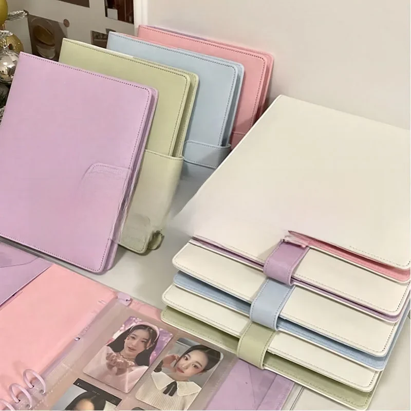 Sharkbang 25mm anneau A5 Colorblock PU classeur recueillir livre ensemble complet avec bibliothèque, 20 pièces recharge manches coffret cadeau cartes photo Album