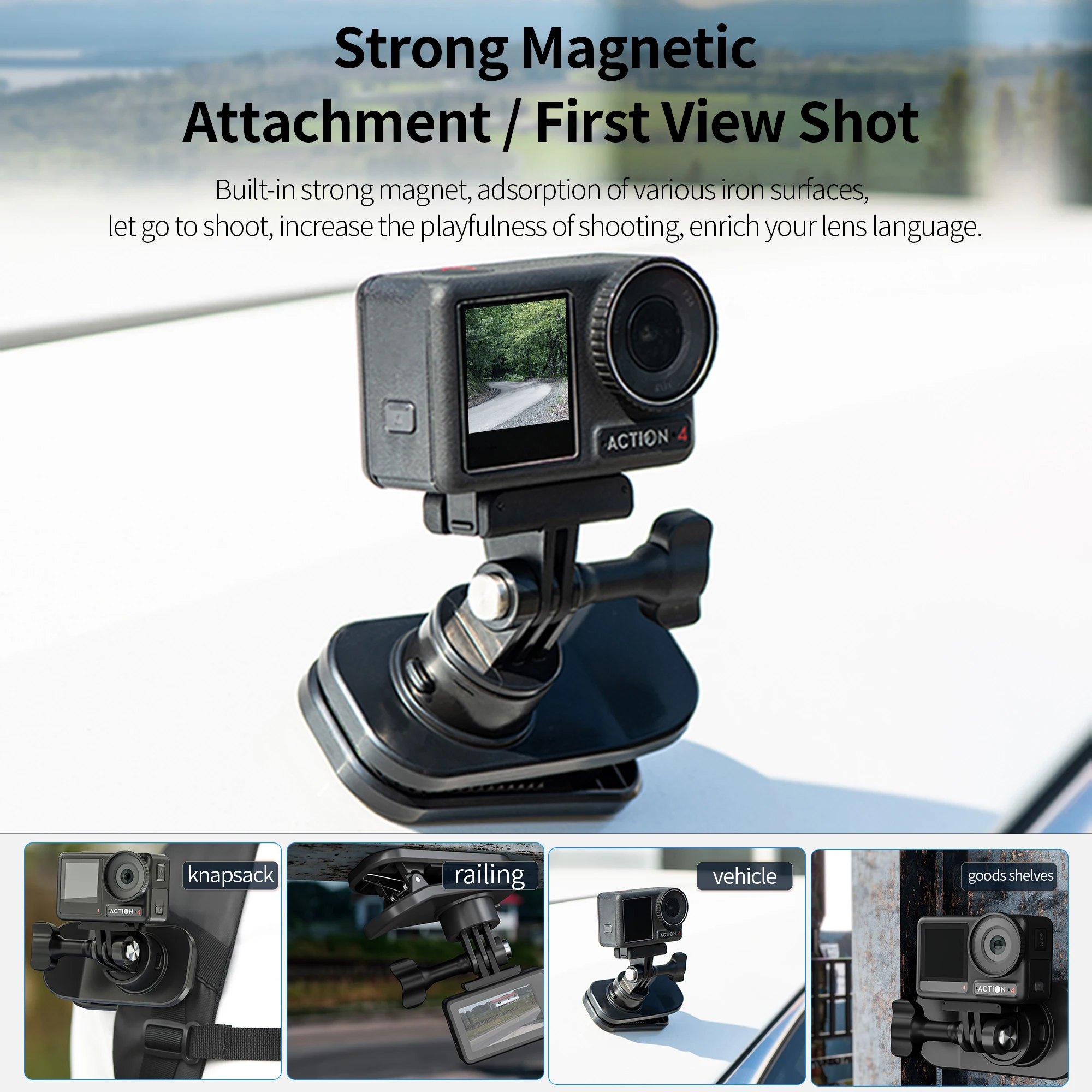 STARTRC Quick Release Magnetic Backpack Clip 360° Rotate Shoulder Belt Mount Accessories For Dji Action Poctket Thumb Camera